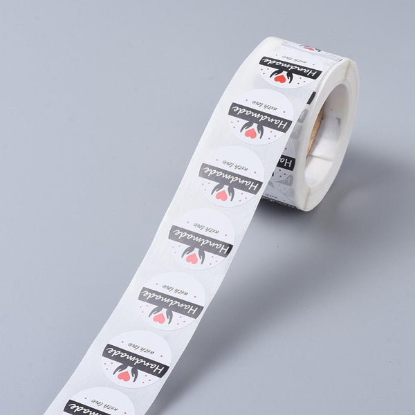 Handmade With Love Stickers Handmade Labels  Round Labels Craft 25mm - Davihappyshop
