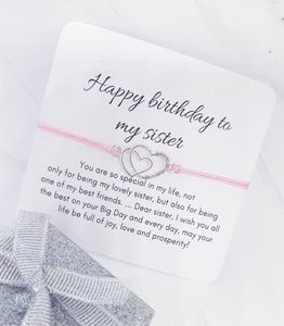 Sister wish bracelet, sister jewellery,gift for sister,christmas gift bracelet - Davihappyshop