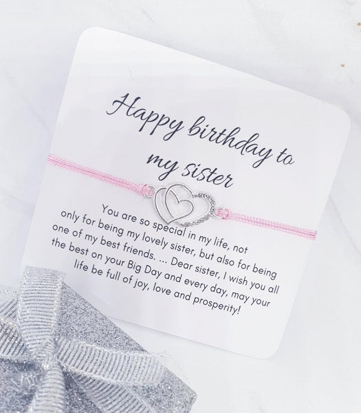 Sister wish bracelet, sister jewellery,gift for sister,christmas gift bracelet - Davihappyshop