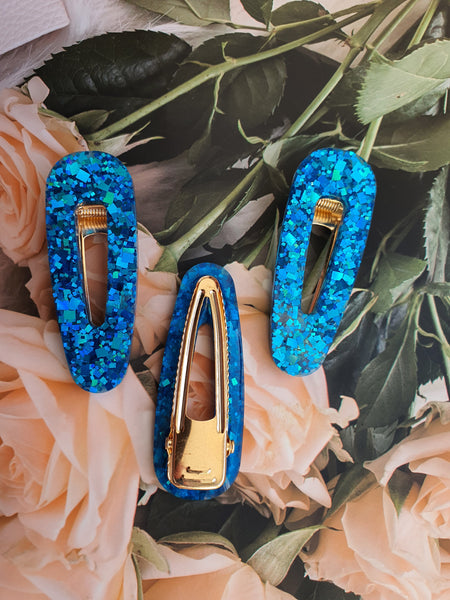 Set of 2 Resin Hair Clip,Colourful Hairclips, Glitter Clips