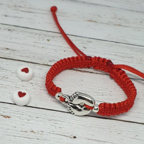 Handmade bracelet,baby feet bracelet,red string bracelet,handmade baby bracelet,baby birthday gift - Davihappyshop