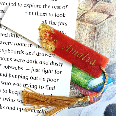Personalised Resin Bookmark ,Personalised Gift,Name Bookmark,Book lover gift