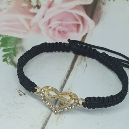 Infinity Bracelet Black Nylon Cord Bracelets Infinity Charm Women Bracelet Gift - Davihappyshop