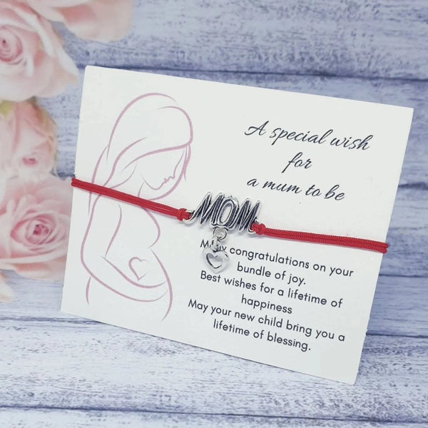Pregnancy gift, mum to be wish bracelet, baby shower gift - Davihappyshop