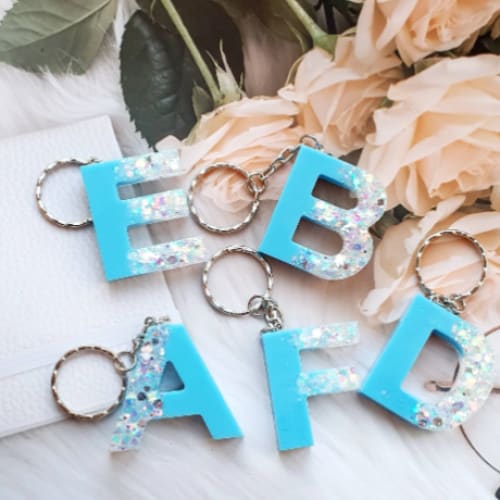 Resin Key Chain,Resin Letter Keychain,Alphabet Keychain,Key 