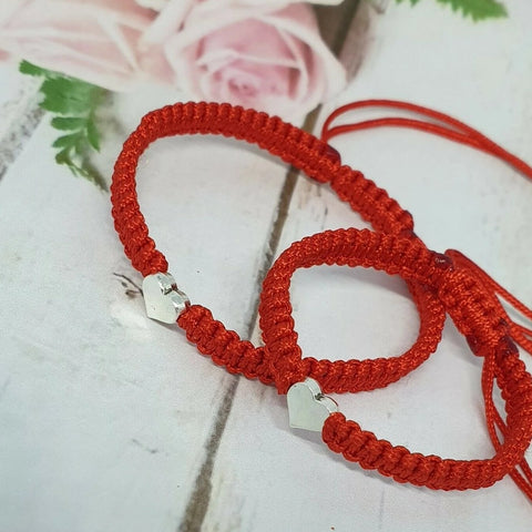 Handmade Bracelets Red Nylon Cord Friendship,Baby Red Nylon Cord Family Bracelets - Davihappyshop