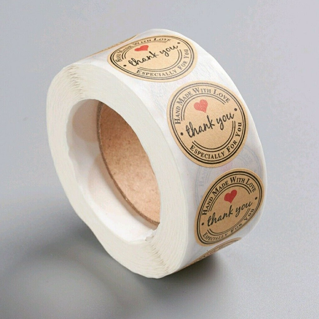 Handmade With Love Stickers Handmade Labels  Round Labels Craft 25mm - Davihappyshop